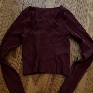 Brandy Melville Deep Red Long Sleeve Top